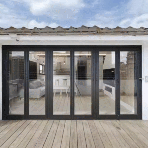 Sliding folding accordion glass door balcony thermite break double fold patio door